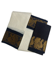 Madurai Sungudi Cotton Medium Zari Checked Contrast