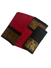 Madurai Sungudi Cotton Medium Zari Checked Contrast