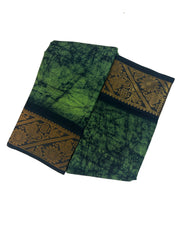 Madurai Sungudi Cotton Poonam with Wax (Batik) Print with  Zari Border & Blouse