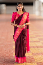 Madurai Sungudi Cotton  - Poonam Plain Medium Zari Border