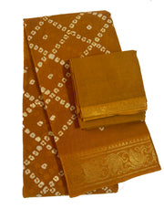 Madurai Sungudi Cotton Traditional Box design Wax Print Saree With Blouse & Zari Border