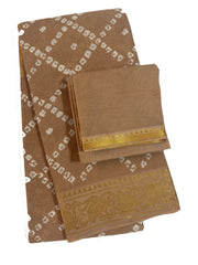 Madurai Sungudi Cotton Traditional Box design Wax Print Saree With Blouse & Zari Border