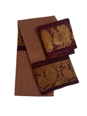 Madurai Sungudi Cotton Medium Zari Checked Contrast