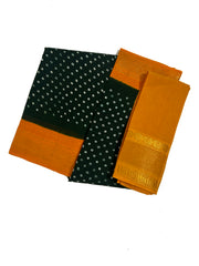 Madurai Sungudi Cotton Saree-Wax (Batik) Print With Traditional  Sungudi Dot Design with Blouse