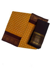 Madurai Sungudi Cotton Saree-Wax (Batik) Print With Traditional  Sungudi Dot Design with Blouse
