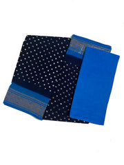 Madurai Sungudi Cotton Saree-Wax (Batik) Print With Traditional  Sungudi Dot Design with Blouse