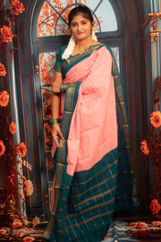 Velthari Design Small Zari Border Contrast Color With Blouse