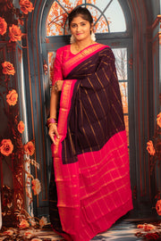 Velthari Design Small Zari Border Contrast Color With Blouse