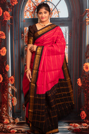 Velthari Design Small Zari Border Contrast Color With Blouse