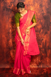 Tissue Border & Body Plain without Blouse Self Color