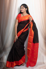 Madurai Sungudi Cotton Medium Zari Checked Contrast