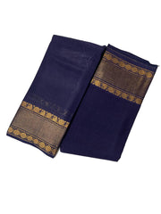 Tissue Border & Body Plain without Blouse Self Color