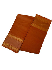 Tissue Border & Body Plain without Blouse Self Color