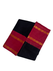 Madurai Sungudi Cotton  - Adayar Plain Medium Ruthratcham Zari Border