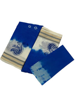 Madurai Sungudi Cotton Saree - Amala Black Zari Border Bandhini(Tie & Dye) With Blouse