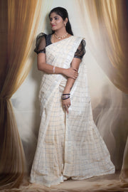 Madurai Sungudi Cotton Pavithra Kattam Fancy Saree for Women | Double Side Small Zari Border | Soft Traditional Madurai Cotton Saree with Running Blouse