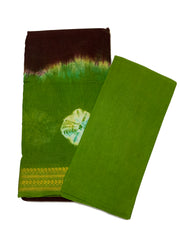 Madurai Sungudi Cotton Saree - Amala Gold Zari Border Bandhini(Tie & Dye) With Blouse