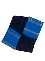 Madurai Sungudi Cotton  - Adayar Plain Medium Ruthratcham Zari Border