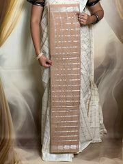 Madurai Sungudi Cotton Pavithra Kattam Fancy Saree for Women | Double Side Small Zari Border | Soft Traditional Madurai Cotton Saree with Running Blouse