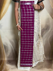 Madurai Sungudi Cotton Pavithra Kattam Fancy Saree for Women | Double Side Small Zari Border | Soft Traditional Madurai Cotton Saree with Running Blouse
