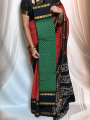 Wax (Batik) Print  with Zari Border