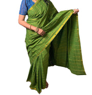 Vanaja Bengal Checked Small Zari Border Self Color with Blouse