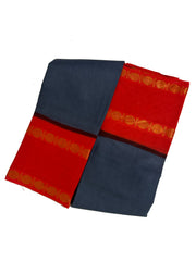 Madurai Sungudi Cotton  - Adayar Plain Medium Ruthratcham Zari Border