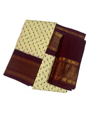 Madurai Sungudi Cotton Saree Body Sungudi Design with Blouse Contrast Color Tissue Border