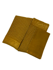 Traditional Dot design Wax Print Saree With Blouse & Zari Border