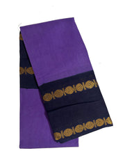 Madurai Sungudi Cotton  - Adayar Plain Medium Ruthratcham Zari Border