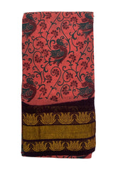 Fancy Tissue Border & Body Printed without Blouse