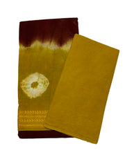 Madurai Sungudi Cotton Saree - Amala Gold Zari Border Bandhini(Tie & Dye) With Blouse