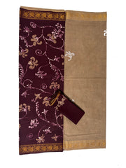 Madurai Sungudi Cotton Traditional Hand Art Wax Print Saree With Blouse & DS Zari Border