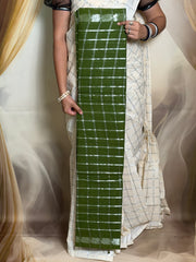 Madurai Sungudi Cotton Pavithra Kattam Fancy Saree for Women | Double Side Small Zari Border | Soft Traditional Madurai Cotton Saree with Running Blouse