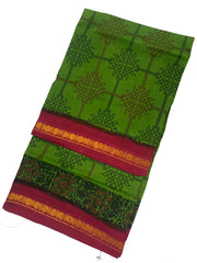 Madurai Sungudi Sarees - Double Side Zari border(KT) - Kolam Design