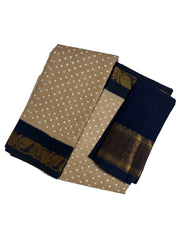 Madurai Sungudi Cotton Saree-Wax (Batik) Print With Traditional  Sungudi Dot Design with Blouse