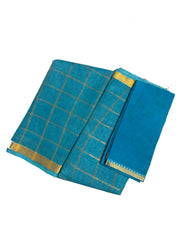 Vanaja Bengal Checked Small Zari Border Self Color with Blouse