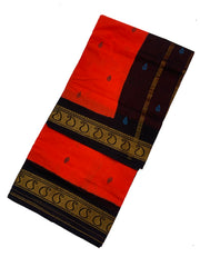 Madurai Sungudi Cotton 9 Yards Madisar Saree with Medium Zari Border Contrast Color