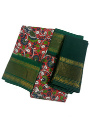 Kalamkari Sungudi Saree - Medium Zari Border with Blouse