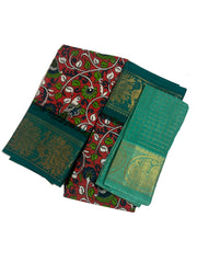 Kalamkari Sungudi Saree - Medium Zari Border with Blouse