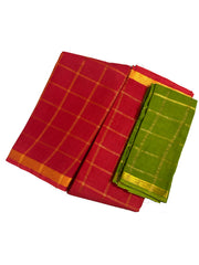 Vanaja Bengal Checked Small Zari Border Self Color with Blouse