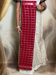 Madurai Sungudi Cotton Pavithra Kattam Fancy Saree for Women | Double Side Small Zari Border | Soft Traditional Madurai Cotton Saree with Running Blouse