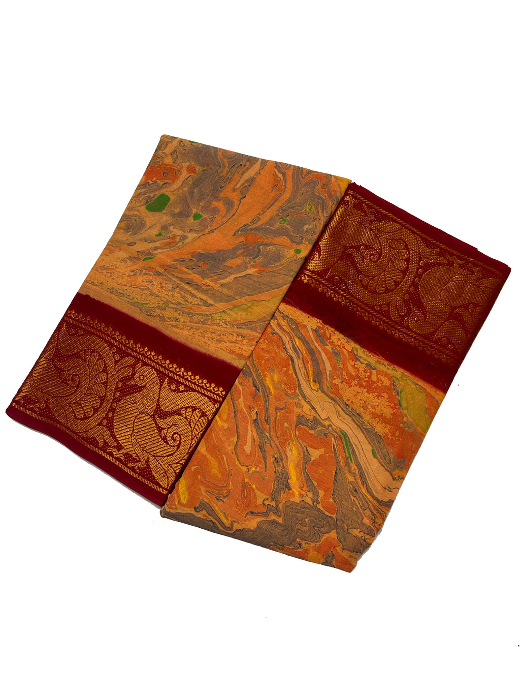 Dhushi Marble Print Mul Saree