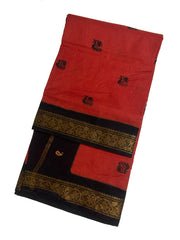 Madurai Sungudi Cotton 9 Yards Madisar Saree with Medium Zari Border Contrast Color