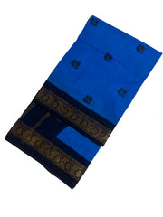Madurai Sungudi Cotton 9 Yards Madisar Saree with Medium Zari Border Contrast Color