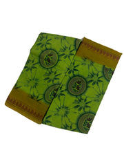 Madurai Sungudi Cotton Saree Samll Double Side Fancy Thread Border & Body Printed without Blouse