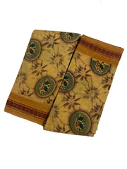 Madurai Sungudi Cotton Saree Samll Double Side Fancy Thread Border & Body Printed without Blouse