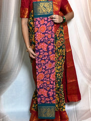 Kalamkari Sungudi Saree - Medium Zari Border with Blouse