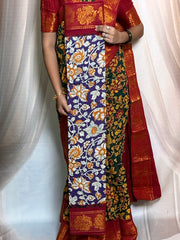 Kalamkari Sungudi Saree - Medium Zari Border with Blouse