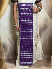 Madurai Sungudi Cotton Pavithra Kattam Fancy Saree for Women | Double Side Small Zari Border | Soft Traditional Madurai Cotton Saree with Running Blouse